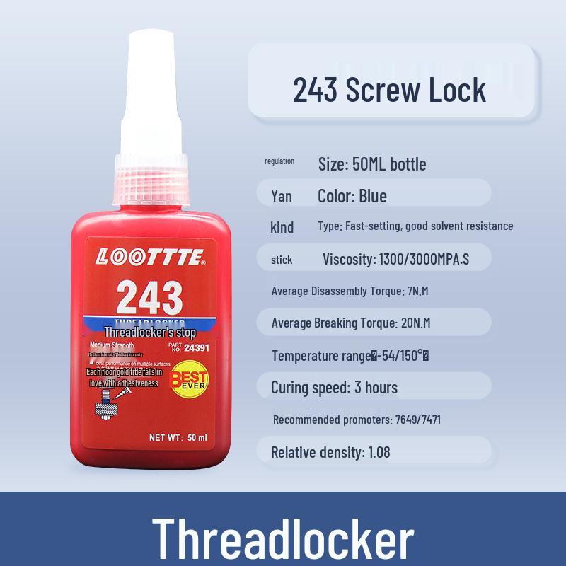 Anaerobic Thread Locking Sealant: 243, 222, 242, 262, 263, 271, 272, 277
