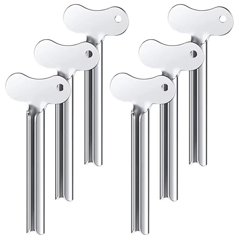 Presse-tubes de dentifrice en acier inoxydable Presse-tubes de dentifrice à clé en métal pour salle de bain Presse-tubes cosmétiques pour teinture capillaire