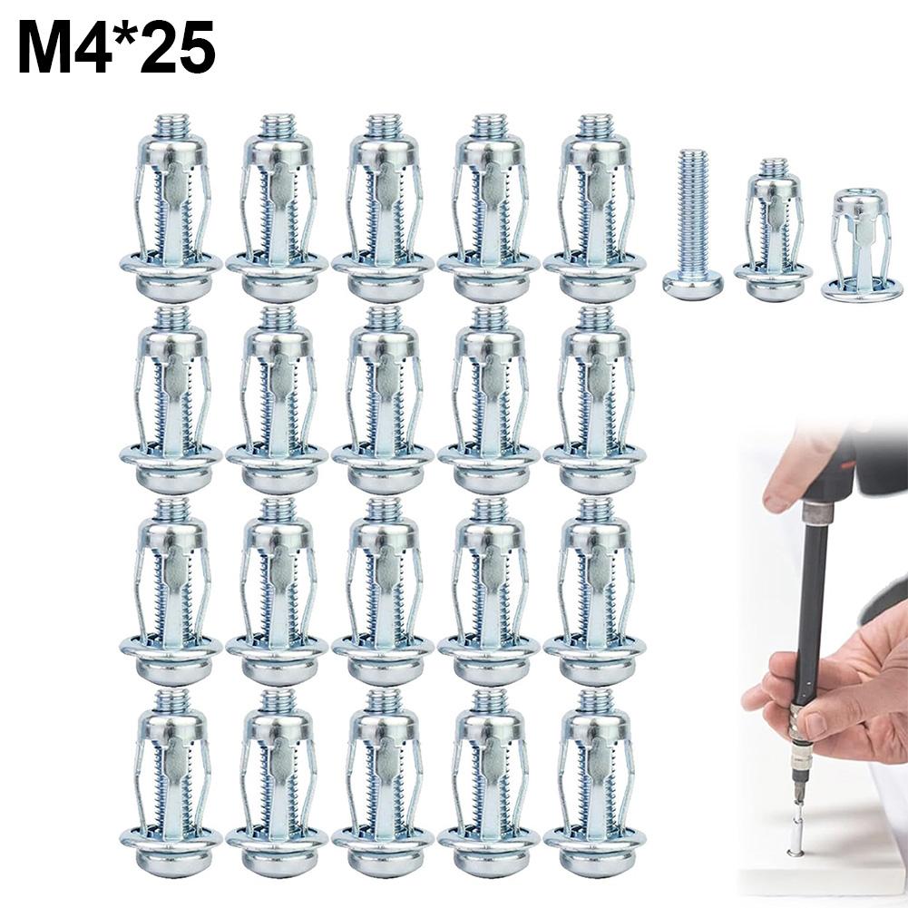 20 Stück Spreizmutter mit Schraube Blütenblattförmige Niete Mutter Metallmutter Bolzen Hohlblech Kunststoffplatte Möbelbeschläge
