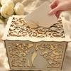 22.5x15x15cm Wooden Wedding Card Box With Lock Wooden Invitation Card Box  Birthday Party