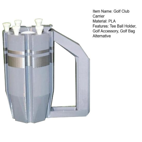 3D Printed Golf Club Carrier with Tee Ball Holder Holds Up to 6 Golf Clubs Golf Club Cylindrical Holder Organizer Support Stand Golf Accessory