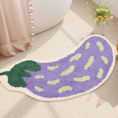Tapetes de banho em forma de arco Tapete de banheiro antiderrapante Tapete de banheiro em forma de banana e berinjela Tapete de chão absorvente Tapete de porta antiderrapante para banheiro