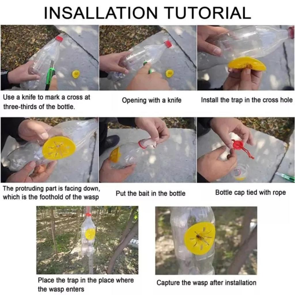 30PCS Flower Shape Flying Insects Funnel Trap Wasp Trap Catcher Bee Hornet Reusable Bee Catcher Flower Shaped Flying Insects Funnel Pest Wasp Trap