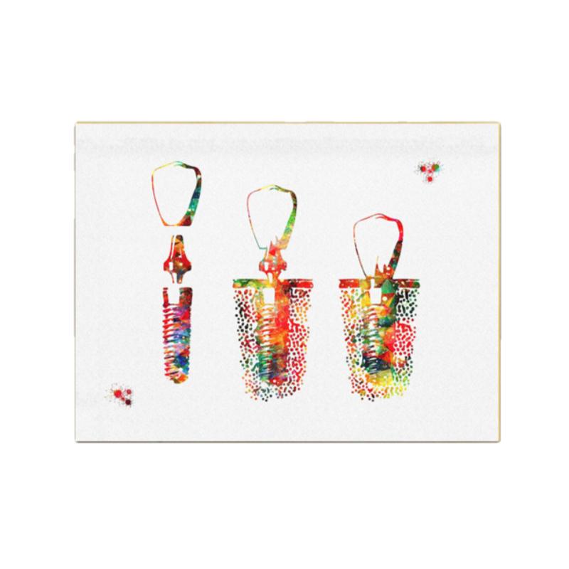 

Зубной имплантат акварельный постер настенное искусство зуб анатомический медицинский холст картины печать картинки для декора медицинского кабинета 21X30cm No Frame