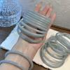 Elegant Chinese Style Jingle Bracelet: Ice-Transparent, Non-Fading Round Bangle Collection