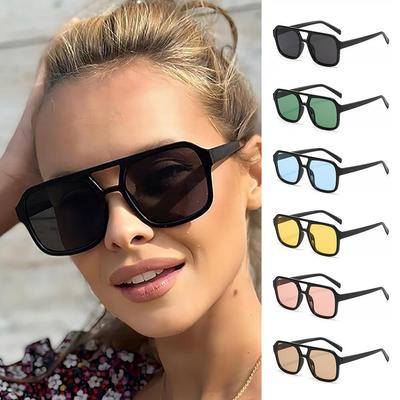 Lunettes de soleil de luxe Protection UV400 Style Rétro Vintage Monture Noire Lunettes d'été pour Femmes et Hommes