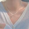 Glass Pearl Round Pendant Necklace Light Luxury Women's New Neck Chain Collarbone Chain Internet Celebrity Explosion Factory