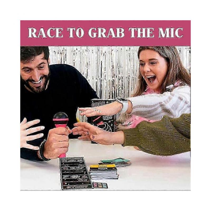 Fogd a Mikrofónt Karaoke Játék Dalszöveges Kártyákkal, 2-10 Játékos Számára Vicces Társasjáték Gyerekeknek és Felnőtteknek, Tökéletes Partikra és Születésnapokra - HZ