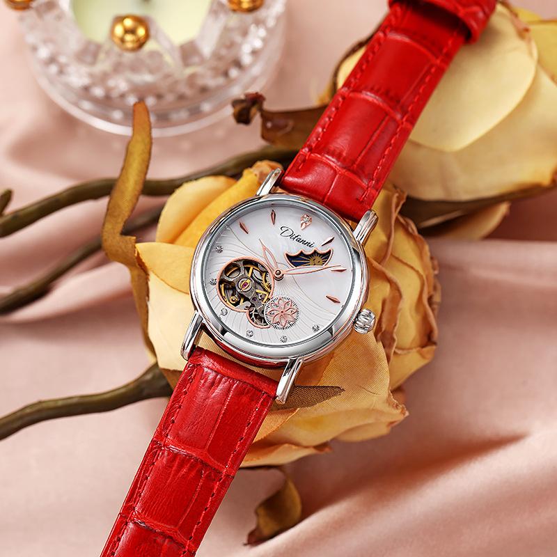 Genuine Automatic Mechanical Watch Waterproof Watch Women'S Fashion Trend Sun, Moon And Stars Multi-Functional Couple Student Watch