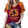 Women's Halloween Printed Raglan Short Sleeve T-Shirt