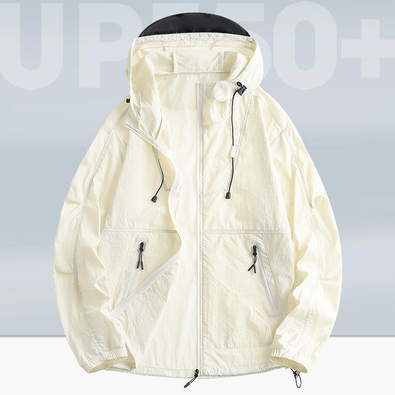 

Мужская и женская солнцезащитная одежда Ice Silk Breathable Skin ветровка куртка летняя рыболовная УФ-защита с капюшоном 4XL