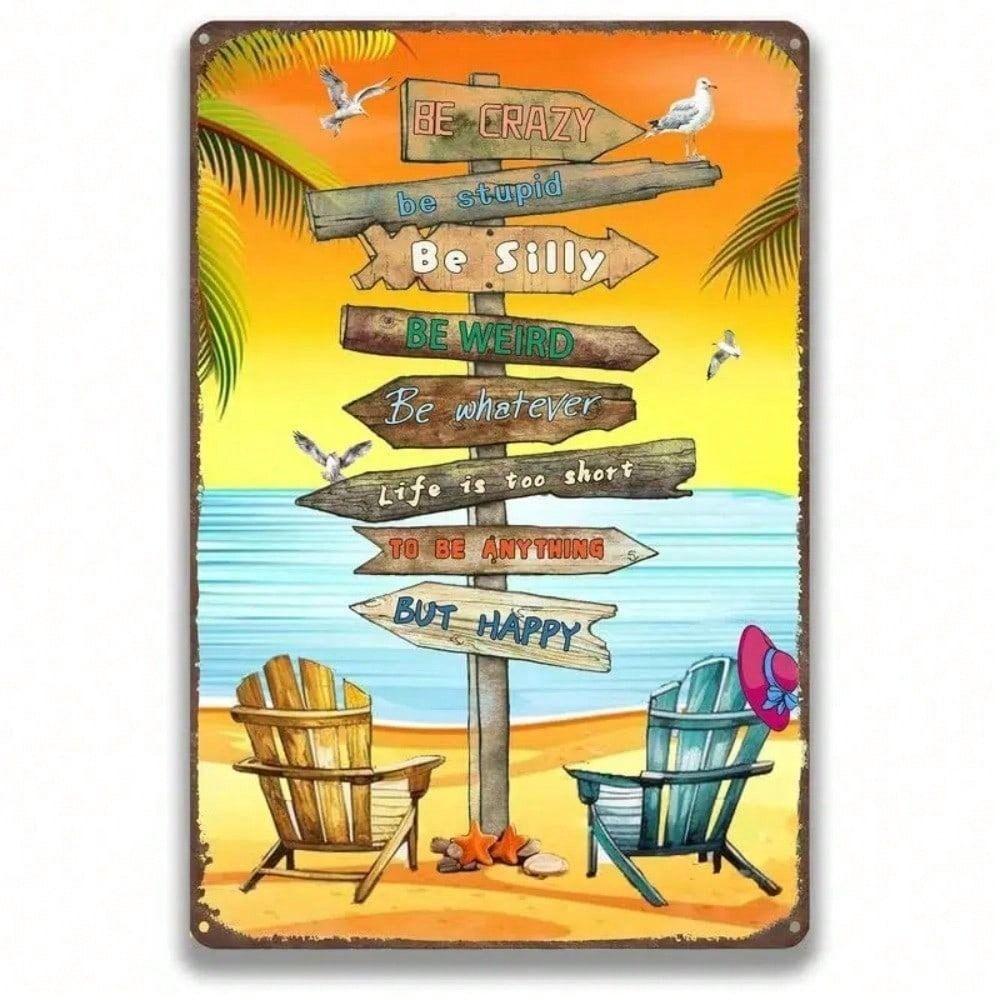 Metal Poster Retro Surfboard Canvas Art for Bar Wall Decor