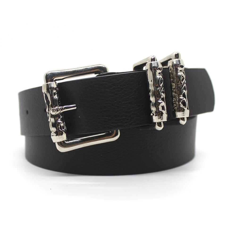 

Punk Metal Buckle Belt Classic Style Waist Decoration Fashion Waist Belt Girl чорний