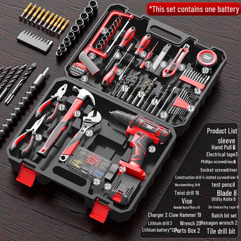 Multifunctional Electric Drill & Household Repair Tool Set for Carpentry and Electrician Tasks