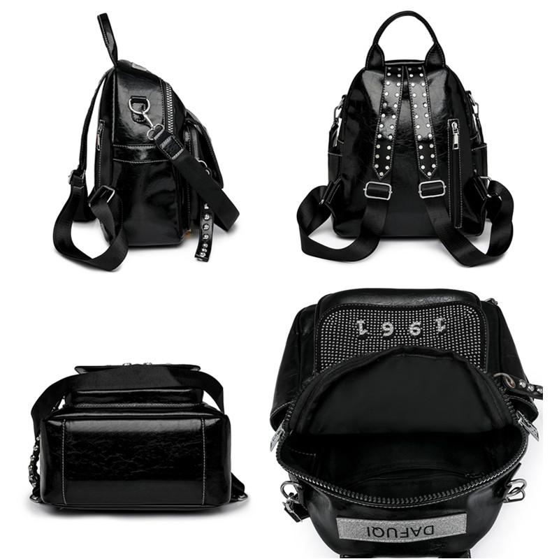 Fashion Trendy Girl Large Capacity Backpack Luxury Designer Leather Casual Shoulder Bags High Quality School Bags