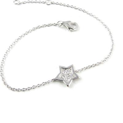 [L2013] - Silberarmband 'Stern' weiß