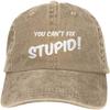 You Cant Fix Stupid Funny Denim Baseball Cap Washed Casual Adjustable Hat for Unisex Women