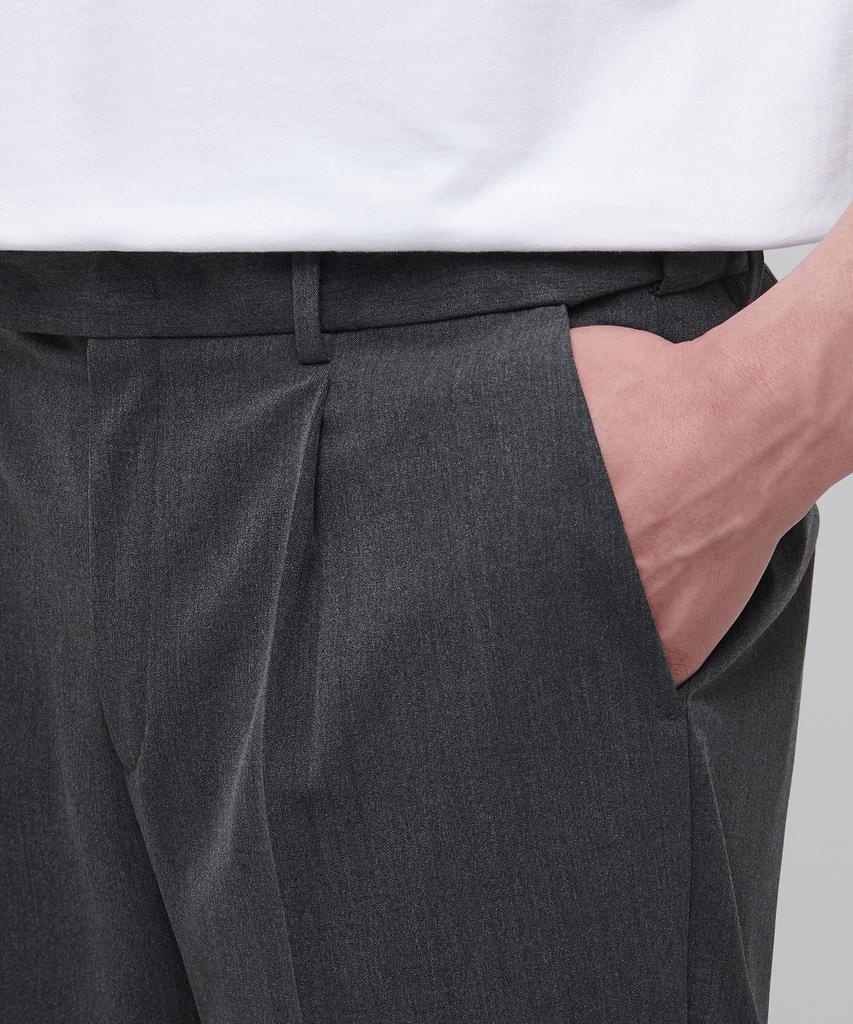 MUSINSA STANDARD Lightweight Wide Hidden Banding Slacks [Medium Gray]