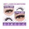 Fluffy Individual Lashes Kit D Curl Cluster Lashes DIY Eyelash Extension Kit 280pcs Thick Volume 60D+80D Lash Clusters Eyelash Extension with Lash
