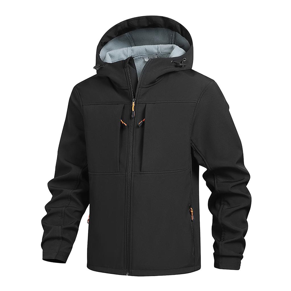Men's Solid Color Outdoor Mountaineering Waterproof Windproof Fleece Jacket Outdoor Jacket