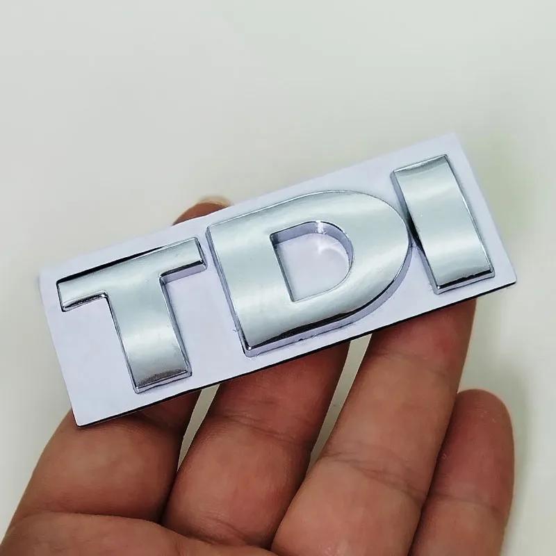 CJOZW1 3D Metal Car Logo TDI Rear Trunk Badge Sticker Front Grill Emblem For Volkswagen VW Polo Golf 4 6 7 MK6 Touran Jetta Passat B5