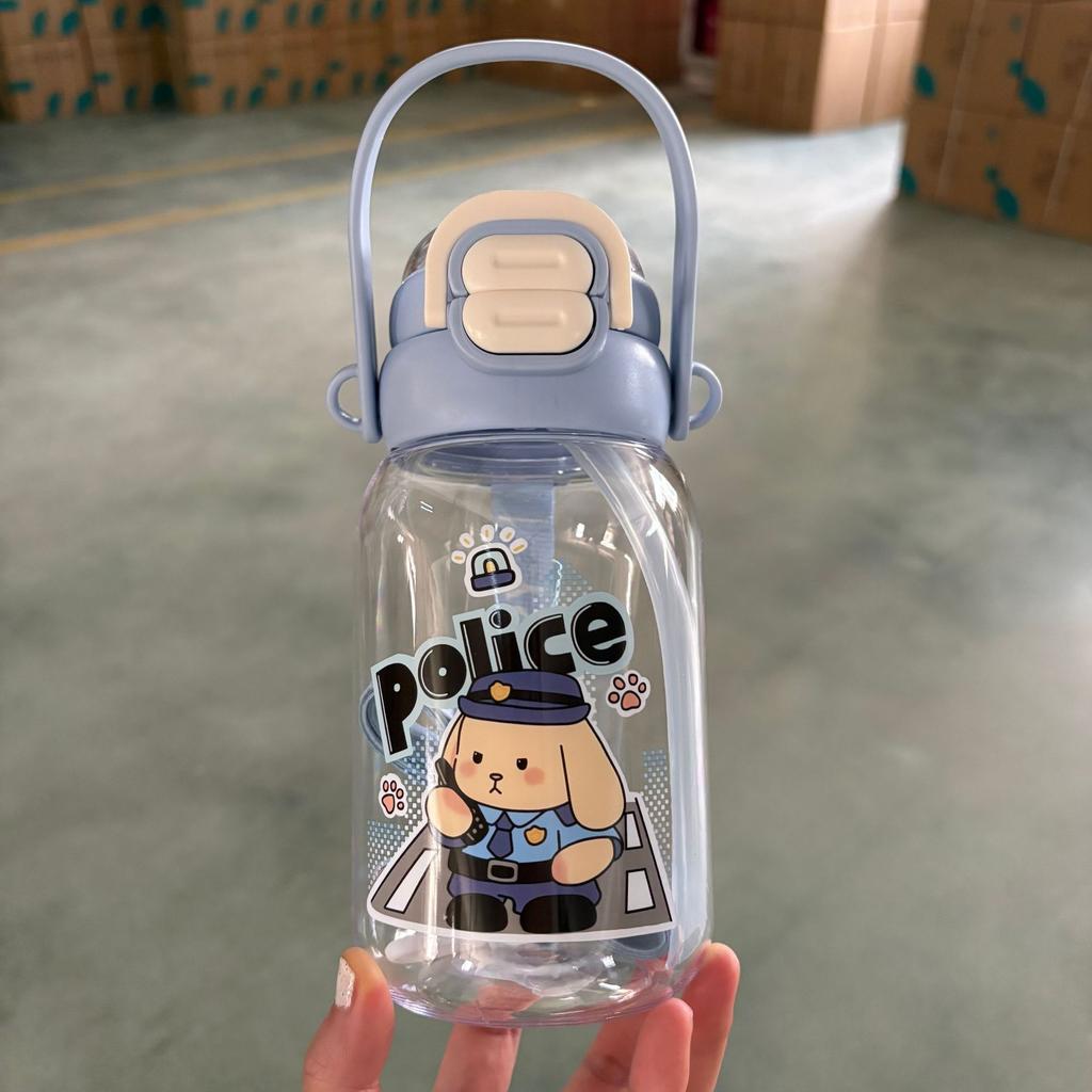 Water bottle double drinking cup high value cartoon water cup children and students portable carrying pot double drinking direct drinking large