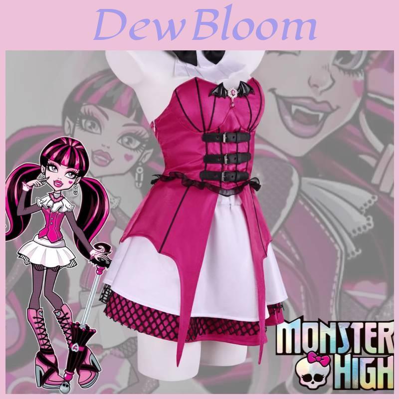 Monster High Draculaura Cosplay Costume For Halloween Vampire Lolita Short Skirt For Women