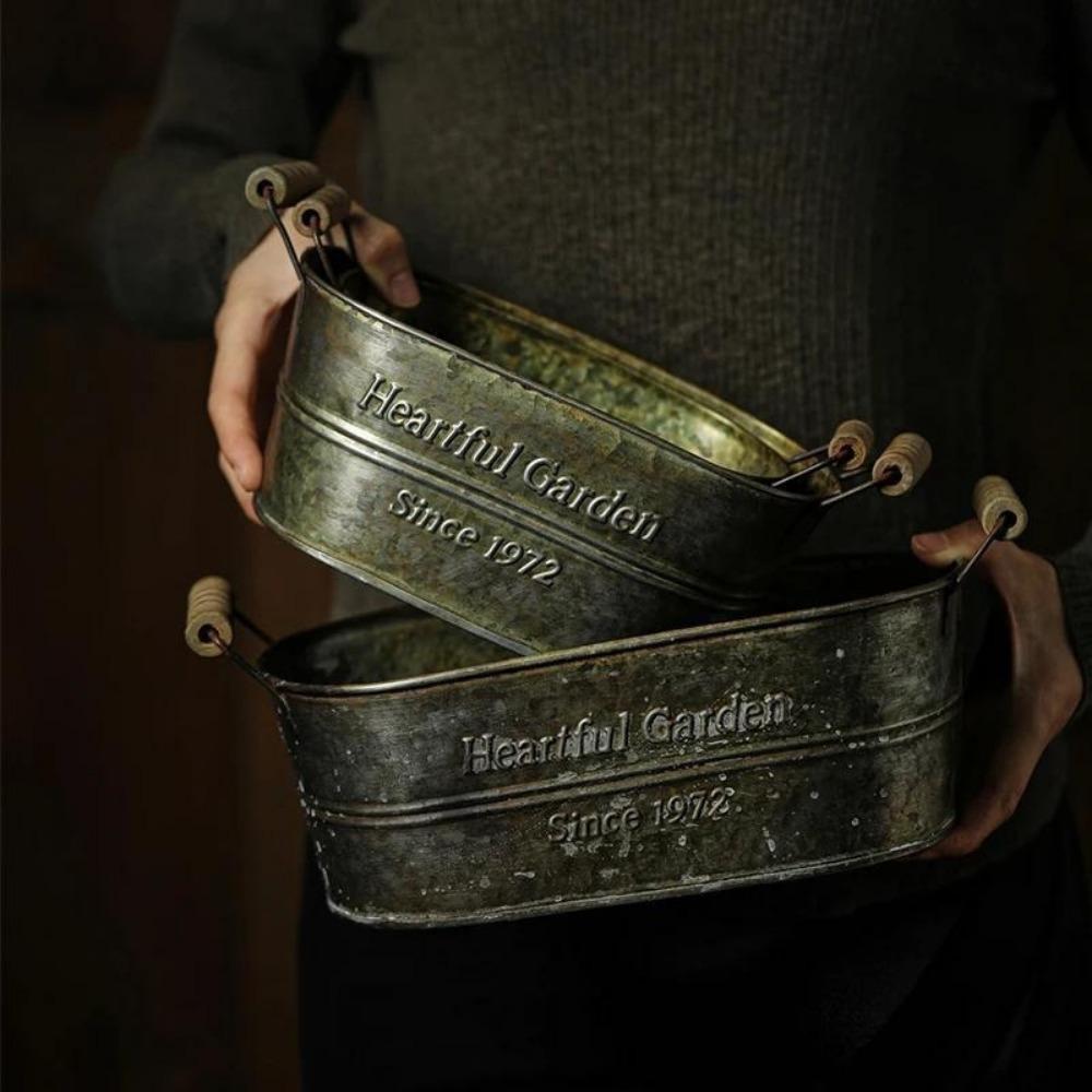 1 STK Metall Aufbewahrungskorb Eisen Vintage Aufbewahrungsbox Blumentopf Blumen Backkorb Aufbewahrung Deko Obstkorb Metall Aufbewahrungskorb