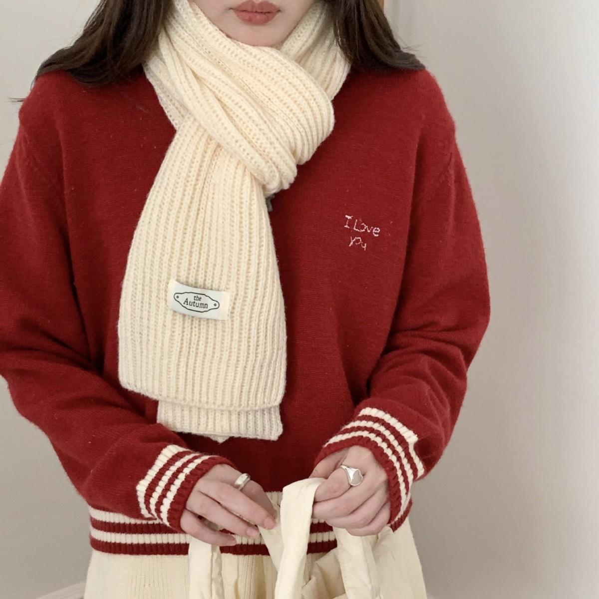 

Autumn and Winter Warm Scarf Student Solid Color Thickened Scarf Women s High End Korean Style Versatile Windproof Shawl Atmosphere