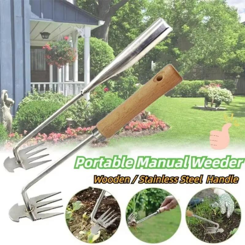 Portable Manual Hoe Weeding Puller Manual Small Hoe Gardening Tool Lawn Root Remover For Gardening Outdoor Digging Tool