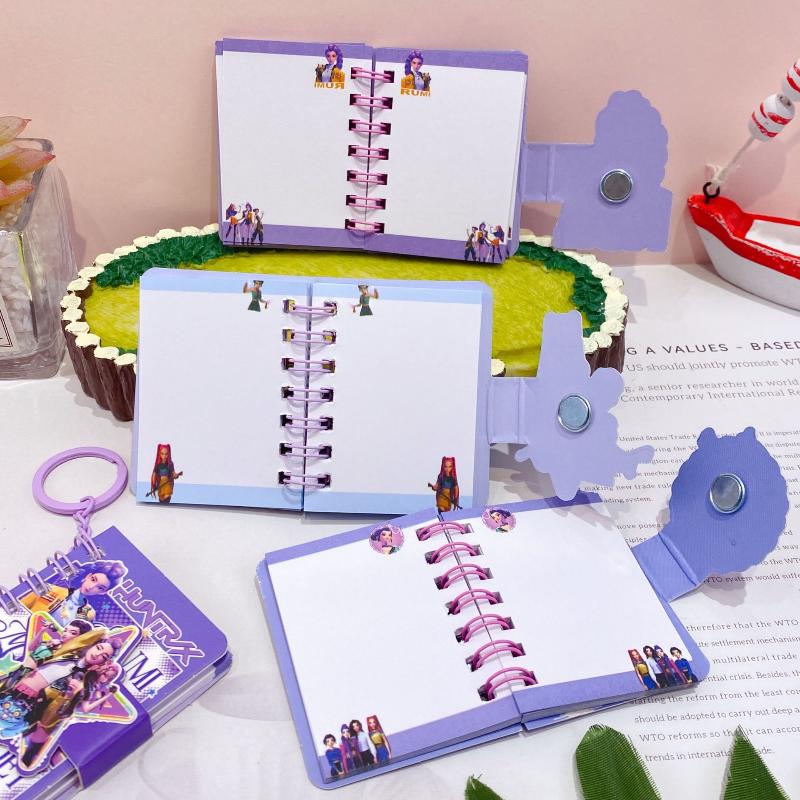 1Pcs Random Kpop Demon Hunters Keychain Notebooks Rumi Mira Zoey Anime Patterns Coil Notepad Stationery School Supplies Gifts