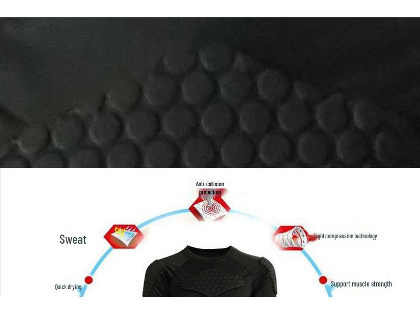 Schnelltrocknendes Anti-Kollisions-Langarm-Enges Rugby- & Basketball-Trainingsshirt