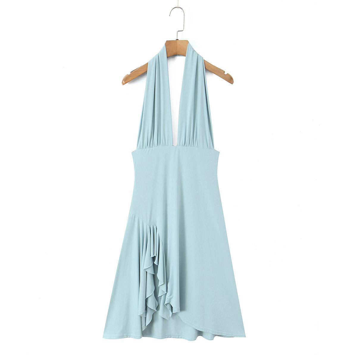 European and American style, new women s fashion, classic, versatile, sexy halter dress S