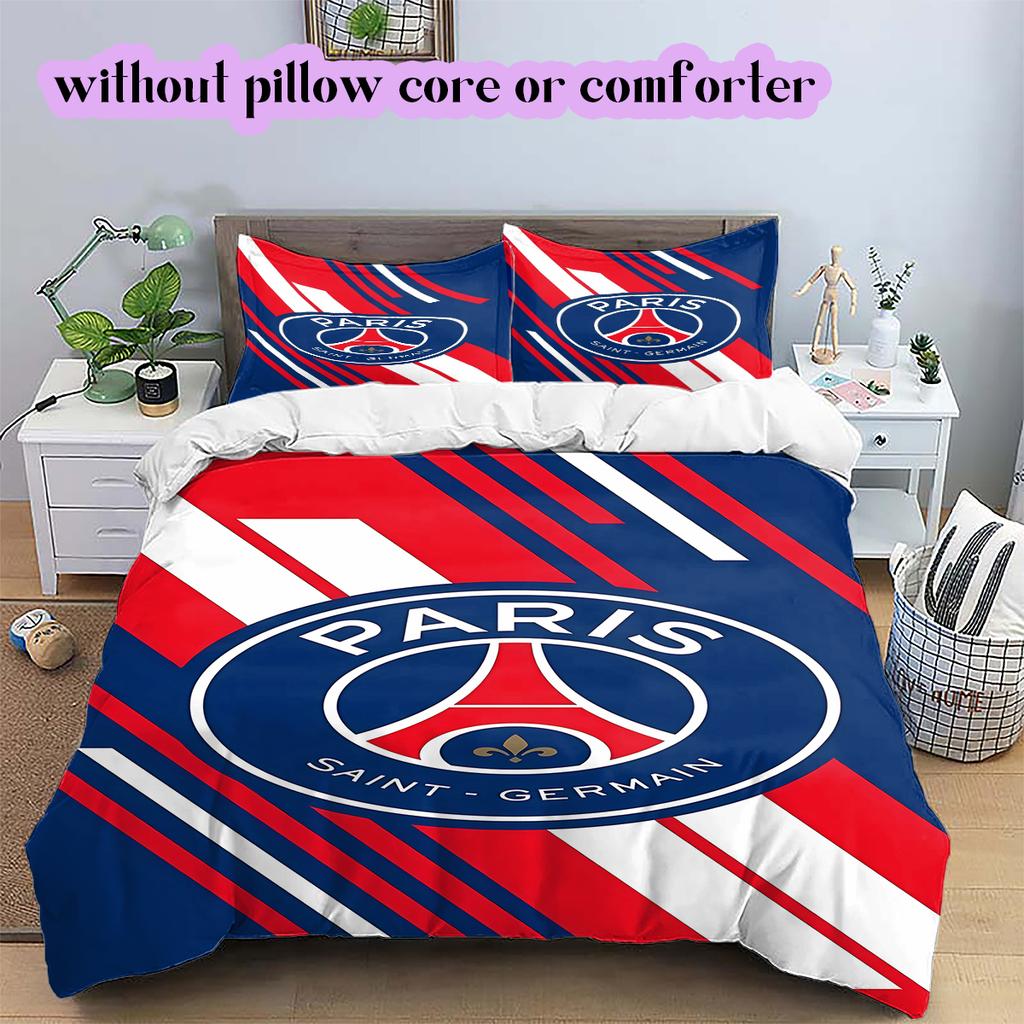 Football Red Blue Pattern Bedding Quilt Set Quilt Cover Pillowcase Home Decoration Birthday Gift (1 * duvet cover + 2 * pillowcase, without core)