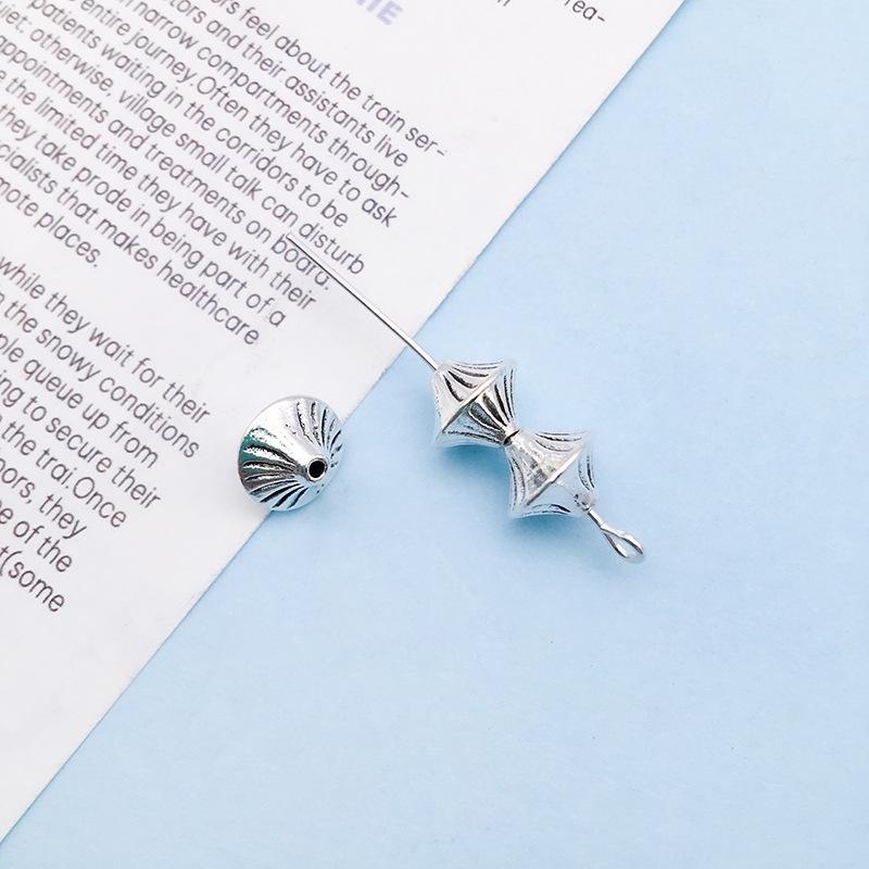Retro Antique Tibetan Silver Spacer Beads for DIY Jewelry - Large Hole Alloy Beads for Bracelets & Necklaces