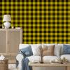 Yellow Checkered Wallpaper Yellow, Black and Ochre for Living Room and Bedroom 50x1000
