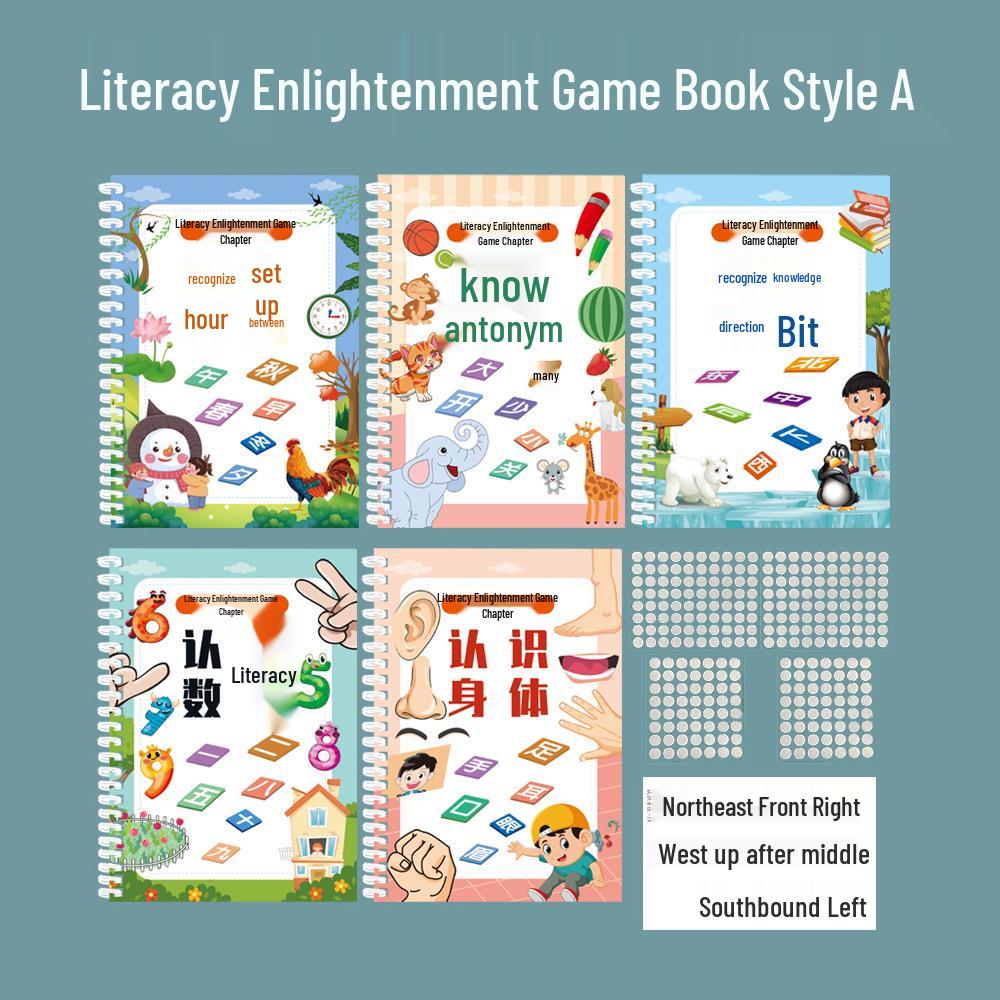 Quiet Book: Early Education & Traditional Chinese Character Recognition Sticker Flashcards for Children