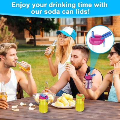 Can Lid Portable Reusable Beverage Can Cover Marker Sealing Technology Family Gathering Can Lid 2.24" Diameter Fits Most Cans