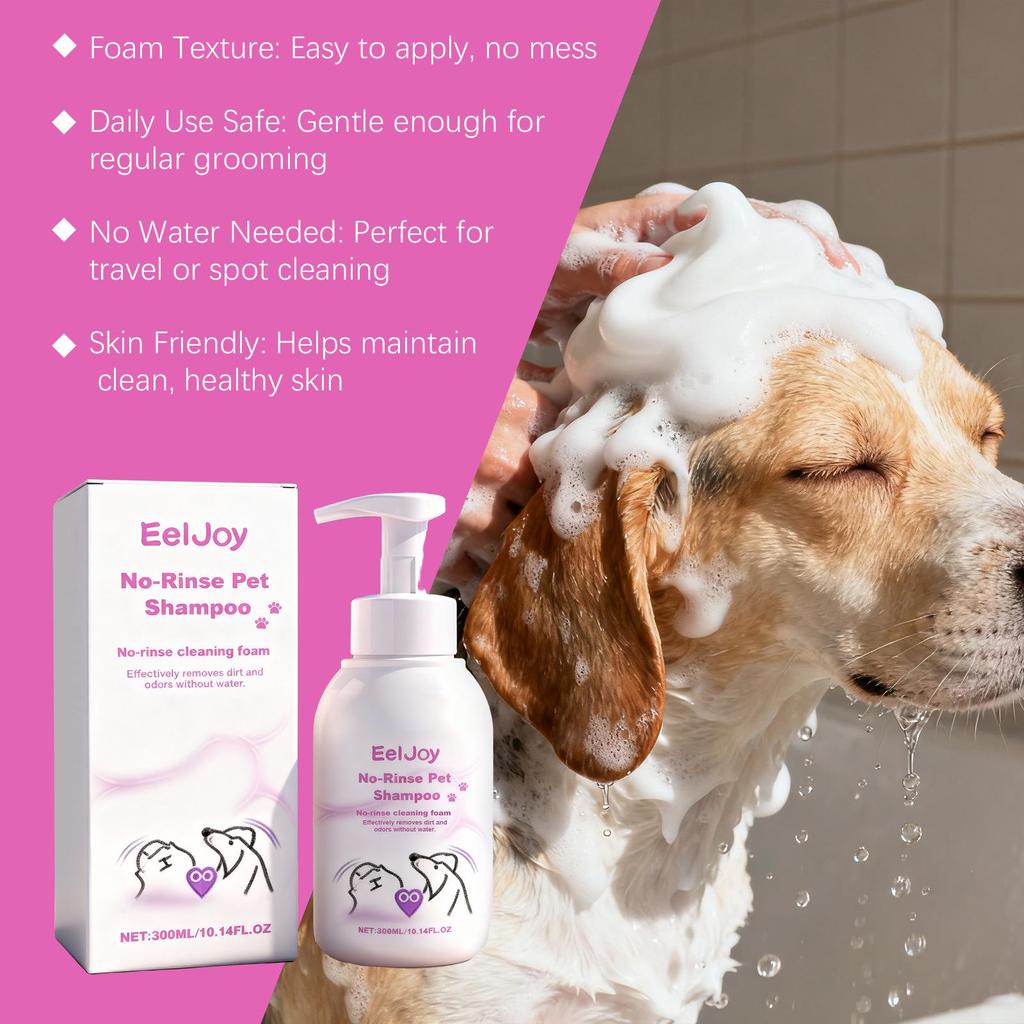 EELJOY No-Rinse Leave-In Pet Shampoo Foam - Fur Cleansing & Softening Care