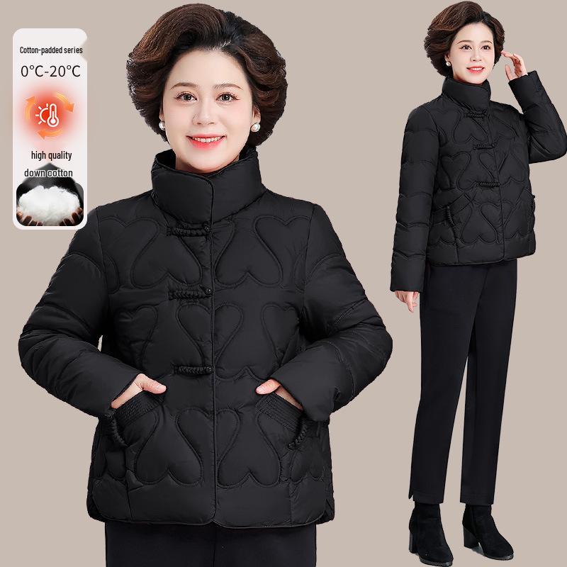 Hengyuanxiang Winter Cotton Jacket for Middle-aged Women - Chinese Style, Warm, Short Design