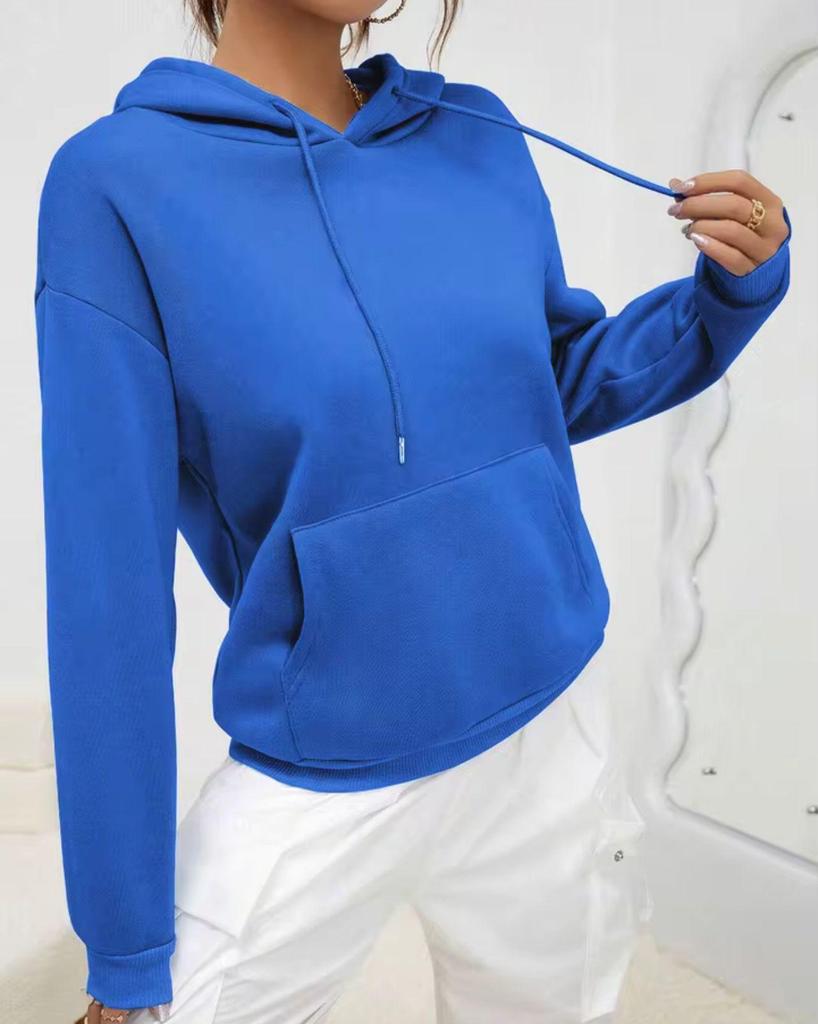 Autumn/Winter Women's Loose Slimming Casual Solid Color Sweatshirt - Trendy Fashion Top