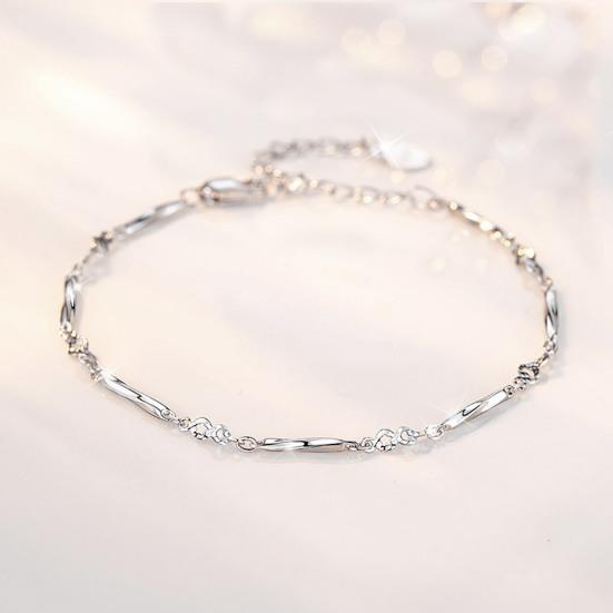 Yousheng Couple Bracelet Simple Style Copper Adjustable Length Extended Chain Polished Rustproof Lightweight Love Gift Unisex Wrist Jewelry