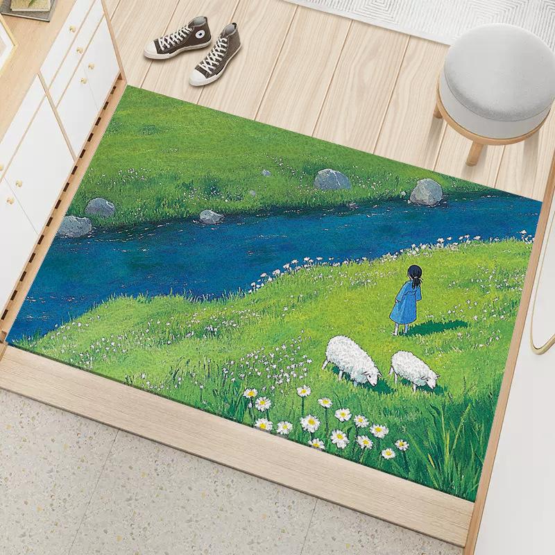

Floor Mat, Entrance Door Wire Ring, Pvc. Entry Door Mat, Entrance Carpet, Dust-repellent, Stain-resistant Landscape, Cuttable Foot Mat 40 * 60CM silk ring