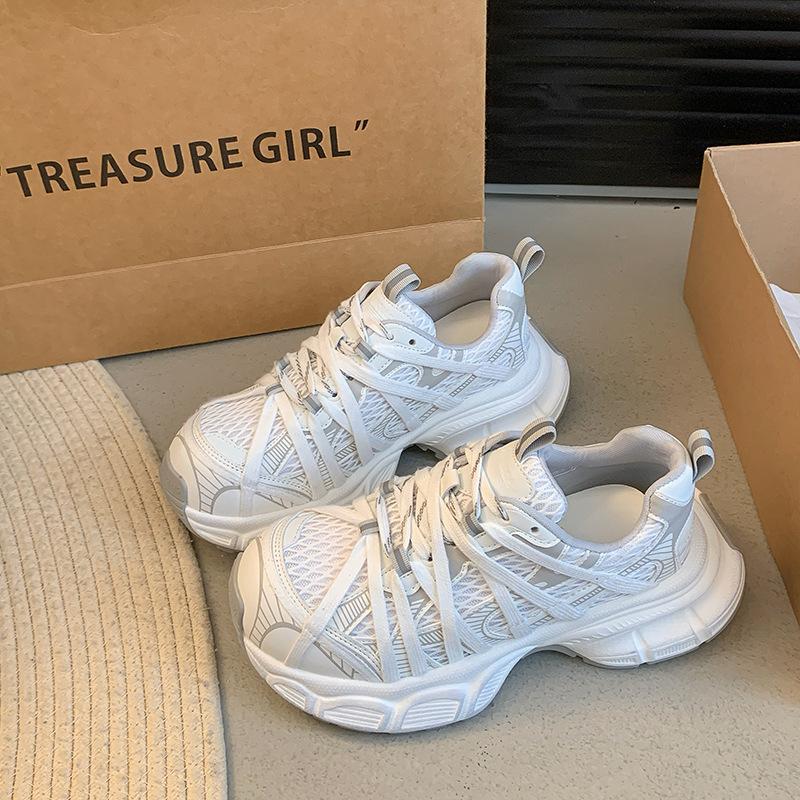 

Дышащие кроссовки из сетки на шнуровке, нишевые, весенние, универсальные, новые туфли для папы, уличный стиль, круглый носок, модная повседневная обувь 40