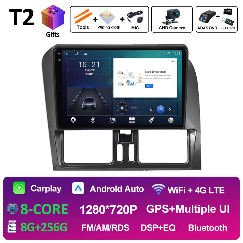 Android 14 Volan pe stânga Pentru Volvo XC60 2009 2010 2011 2012 - 2013 Navigație GPS Wireless Carplay Ventilator de răcire WIFI Unitate principală