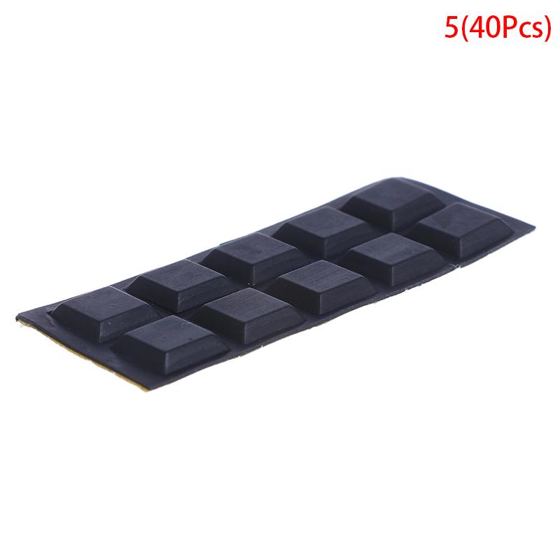 10/20/40Pcs Square Rubber Pads For Table Chair Feet Self-Adhesive Bumper Door Buffer Stopper Furniture Protective Pads
