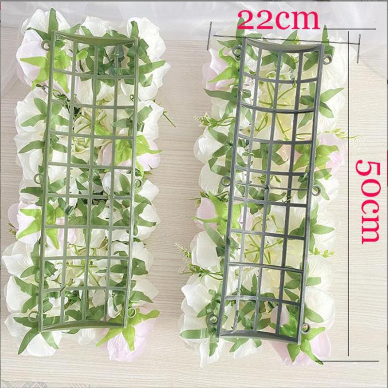 Wedding Floor Row Simulation Full Rose Horn Rose Silk Flower Stage Road Guide Flower Row Window Prop Ornament Flower Wall