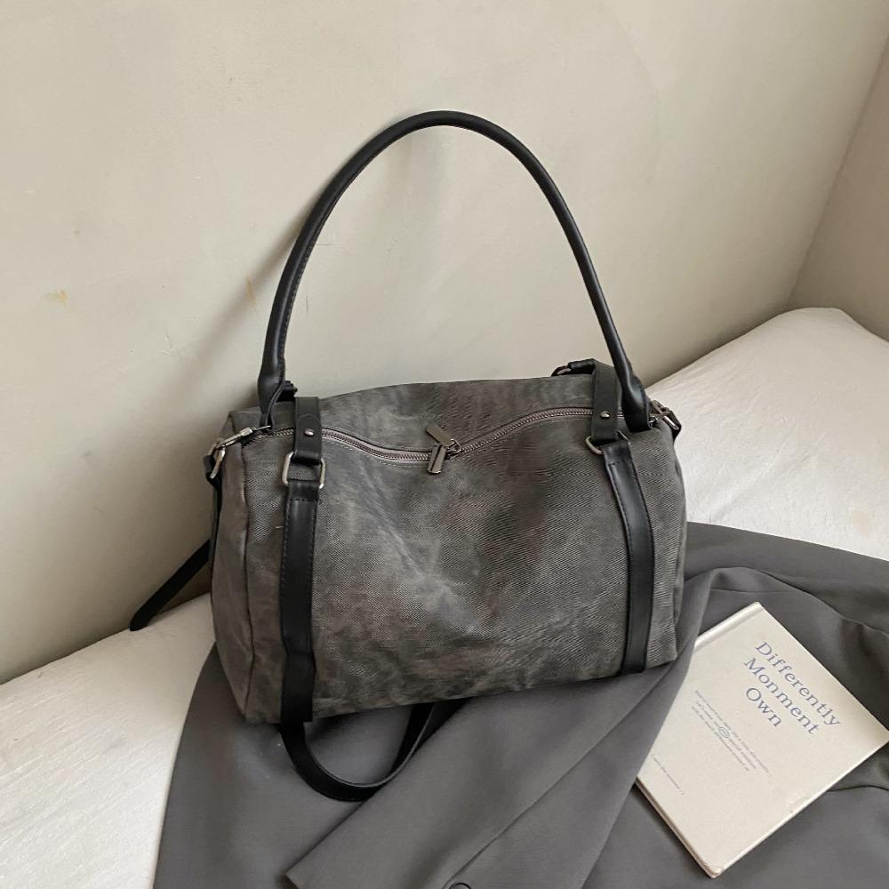 Korean Style Bowling Shoulder Bag Vintage Pillow Handbag Portable Boston Crossbody Bag  Travel