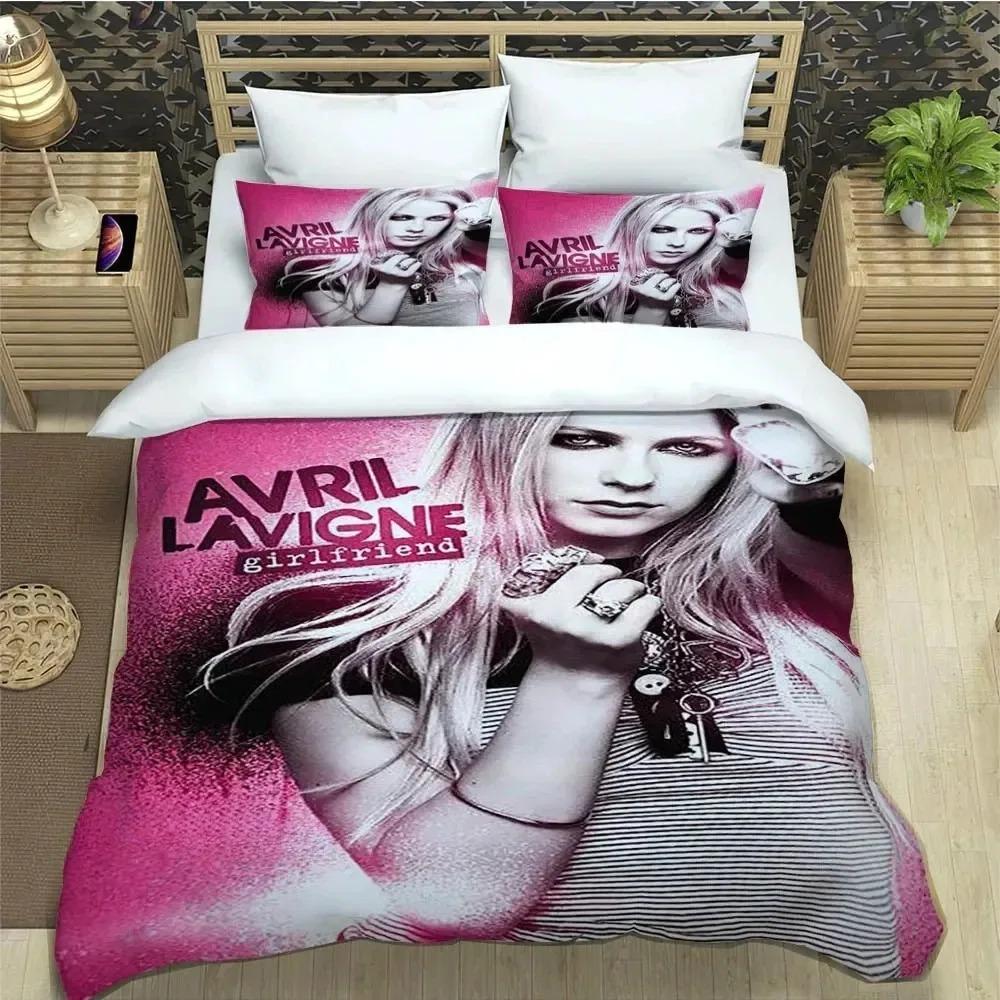 Musik Sängerin Avril Lavigne Bettbezug Kissenbezug Bettwäsche Set Erwachsene Jungen Mädchen Schlafzimmer Dekoration Geschenk Einzel Doppel King Size