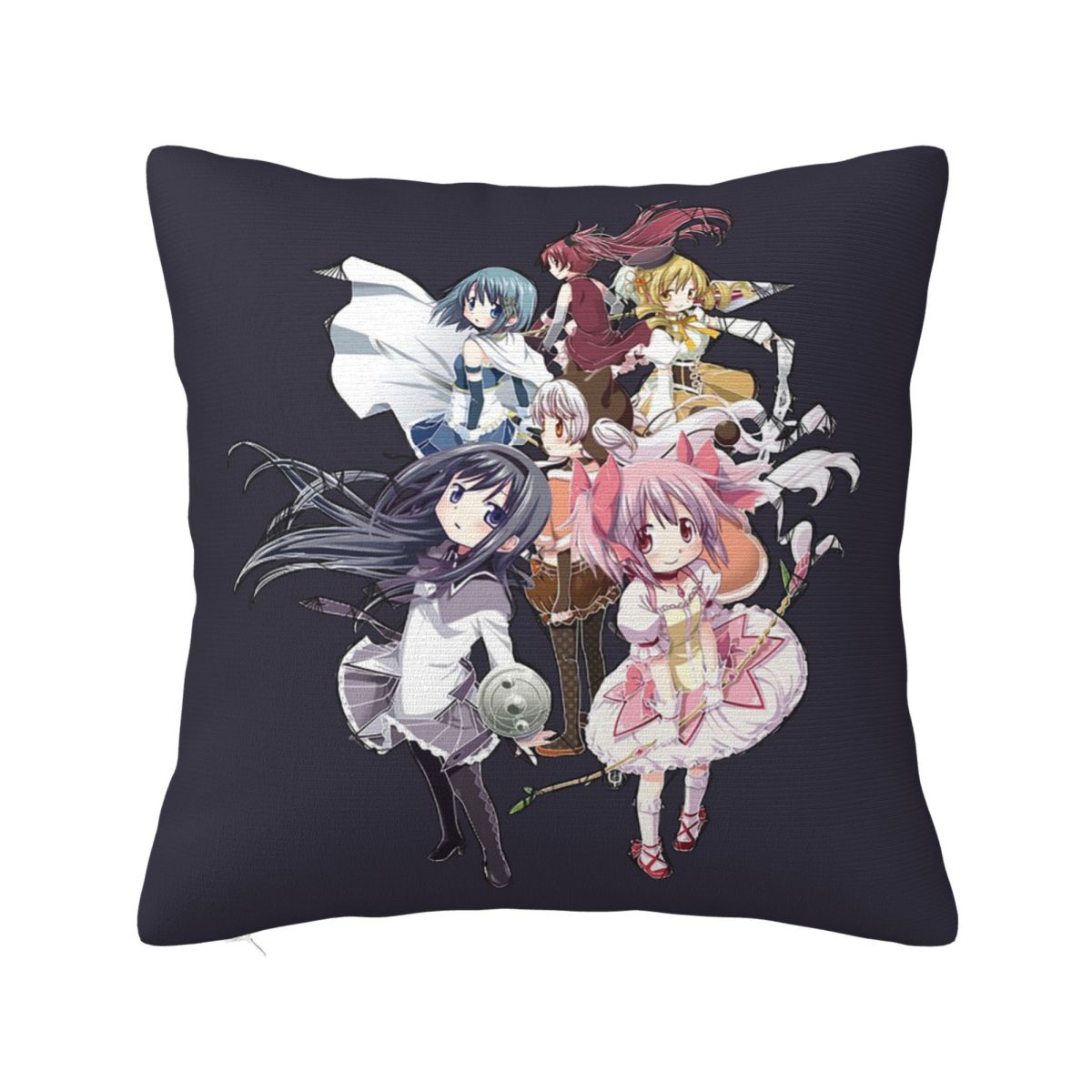 

Puella Magi Madoka Magica Square Pillowcase Cushion Cover Pillow Case Throw Pillow Cover for Home Sofa Living Room 12x12Inch